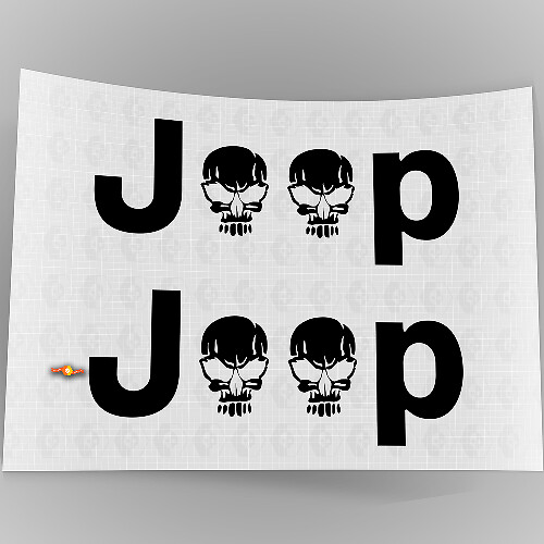 Jeep Skull Side Vinyl Decals Set for Jeep Wrangler Rubicon 