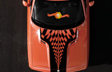 2008-2014 Challenger Race Checkered Flag Racing Hood & Rear Sport Design Tribal Vehicle Truck Vinyl Graphic Decal Sticker
 2