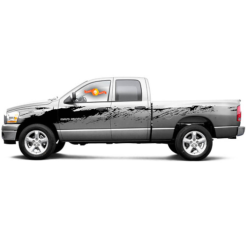 Splash Mud Dirt 4x4 Side Bed Doors Pickup Distressed Grunge Truck Car Vinyl Graphic Decal Sticker Bedside f-150 tundra ram
