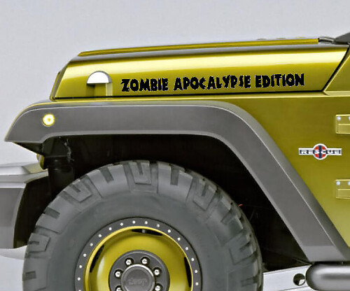 Zombie Apocalypse Edition Side Hood Vinyl Decal Kit for Jeep Wrangler 