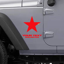 Custom Lettering Star Side Vinyl Decal Set for Jeep Wrangler_2