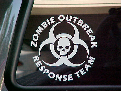 2 ZOMBIE OUTBREAK Response Team Vinyl Sticker Decal