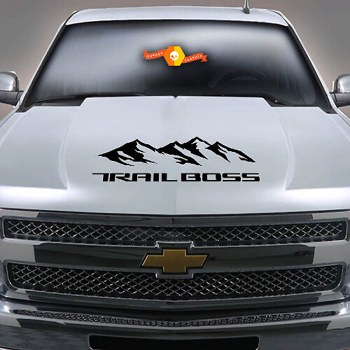 Mountain Range Trail Boss Hood Vinyl Decal Sticker for Chevrolet Silverado 2019-2020