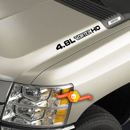 4.8L Vortec High Output three coloured Bonnet Stickers Decals For Chevrolet Silverado Colorado GMC Sierra Canyon Trucks
