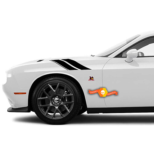Twin Stripes Side Vinyl Decals for Dodge Challenger