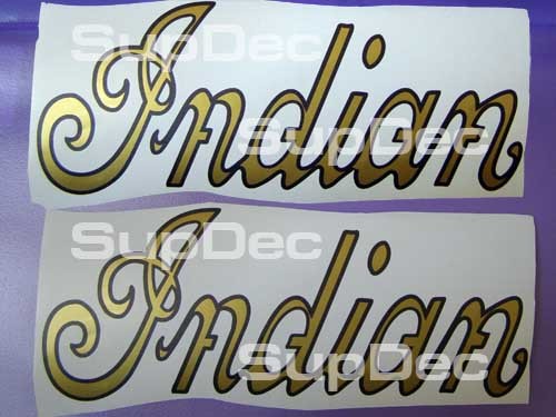 Indian Motorcycle Gold Script Gas Tank 2 Decals