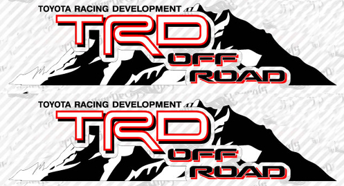 2 TOYOTA TRD OFF  Mountain  TRD racing development side vinyl decal sticker 4