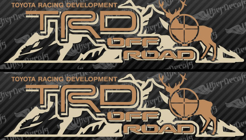 2 TOYOTA TRD OFF  Mountain DEER TRD racing development side vinyl decal sticker