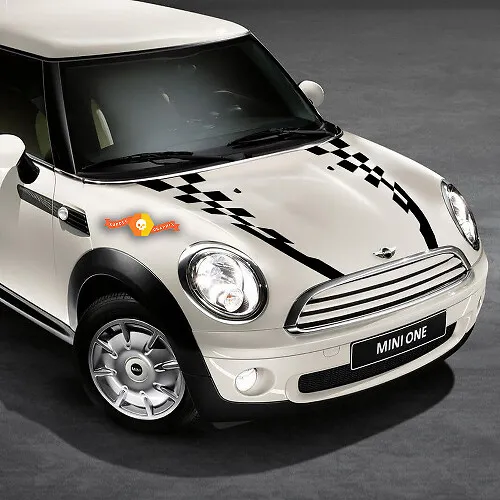 Mini Cooper Clubman F54 JCW 2015-2018 checkered side stripe graphics decal