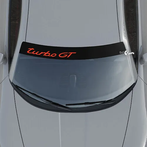Porsche Turbo GT Logo Windshield Decal Sticker with Stripes