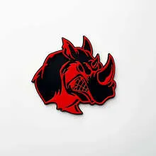3D Rhino Angry Logo Badge – Custom Car Fender Emblem