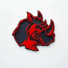3D Rhino Angry Logo Badge - Custom Fender Emblem for Cars