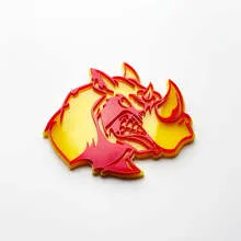 3D Rhino Angry Logo Badge - Custom Car Fender Emblem