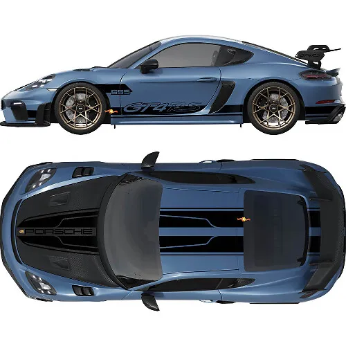Dual Hood Roof Rear and side Stripes Decal Sticker for Porsche Cayman ...