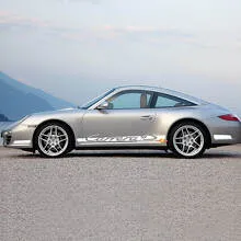 Side Rocker Panel Racing Stripes Decal for Porsche Carrera 4S