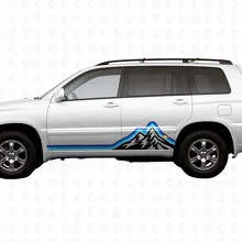 Mountains Vintage Style Graphic Side Stripes Vinyl Stickers Decal For ...
