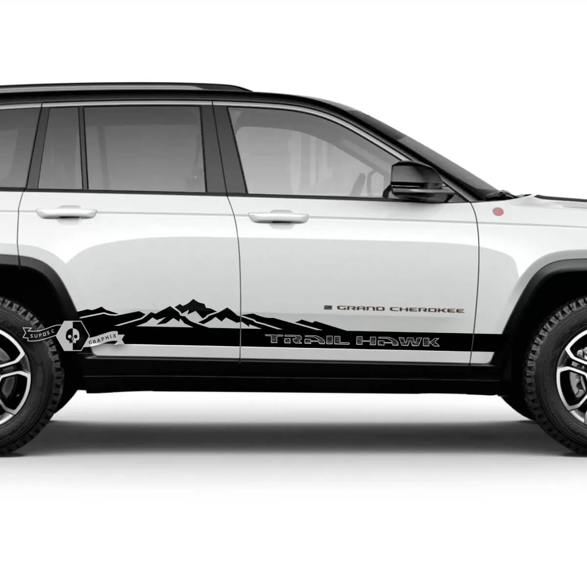 Full Graphic Decal Stripes For Jeep Grand Cherokee – Tailgate Lamp & Front/Rear – Glossy/Matte Options – SRT Style